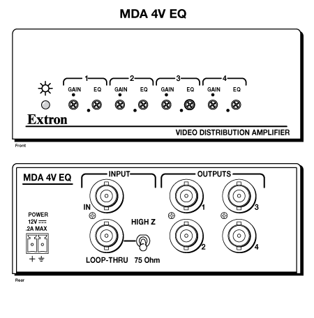 Extron MDA 4V EQ Versa Video Distribution Amplifier Rental for Seattle ...